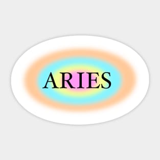 Glowing Aura Aries Zodiac Sign Sticker